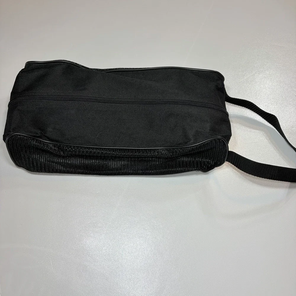 Golf Shoe Bag Black Zipper Carry Case Travel Organizer Waterproof Lined